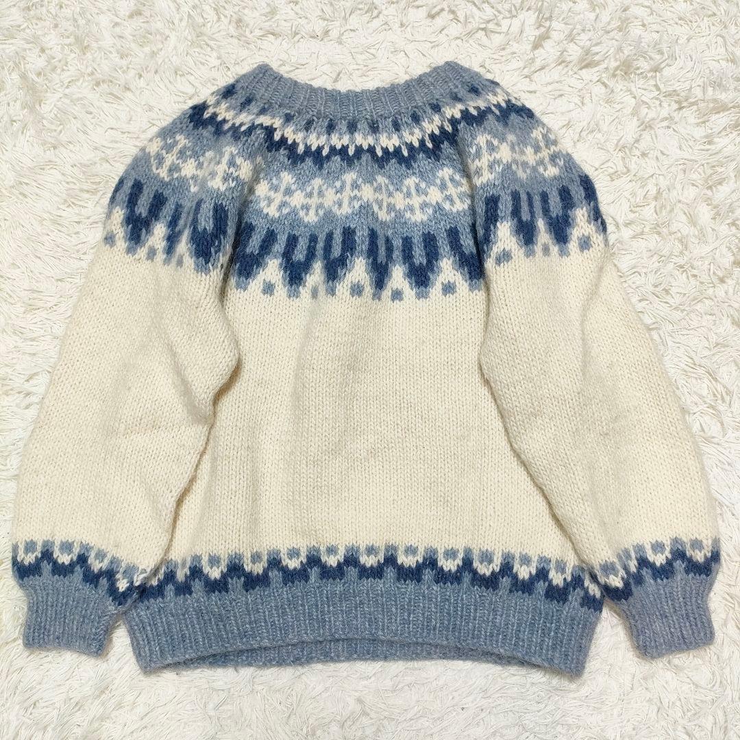 シェットランド　セーター　ノルディック柄　肉厚ピュアウール100%　XL〜XXL
