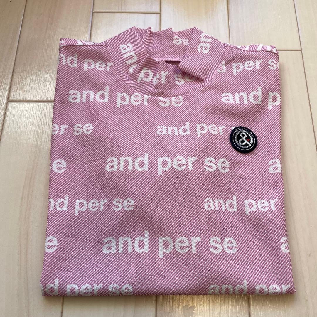 【未使用】and per se アンパスィ 長袖ハイネックシャツ Lサイズ
