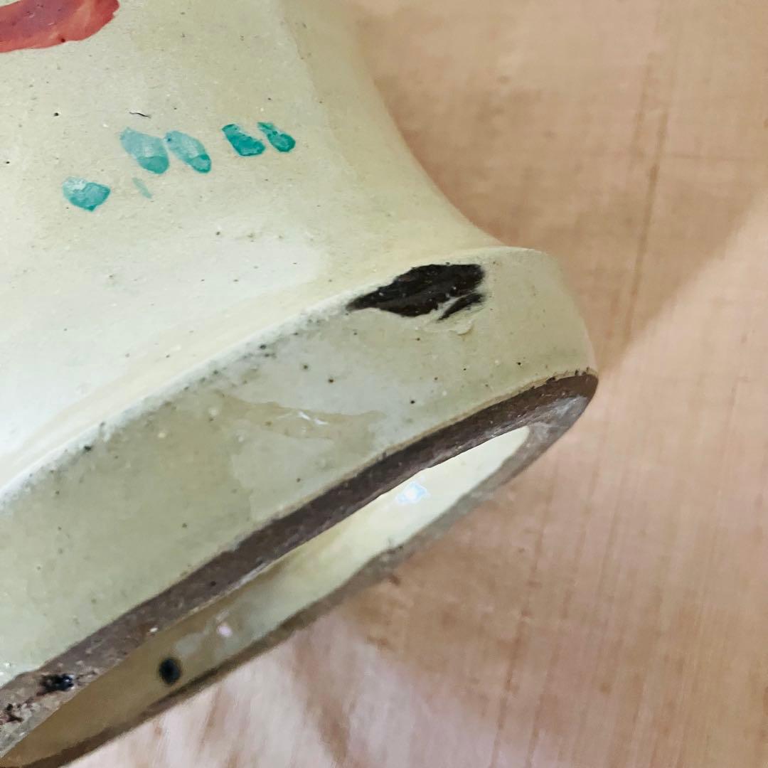 (希少) 壺屋焼　小橋川仁王　花瓶　鶏　沖縄　民藝　柳宗悦　やちむん