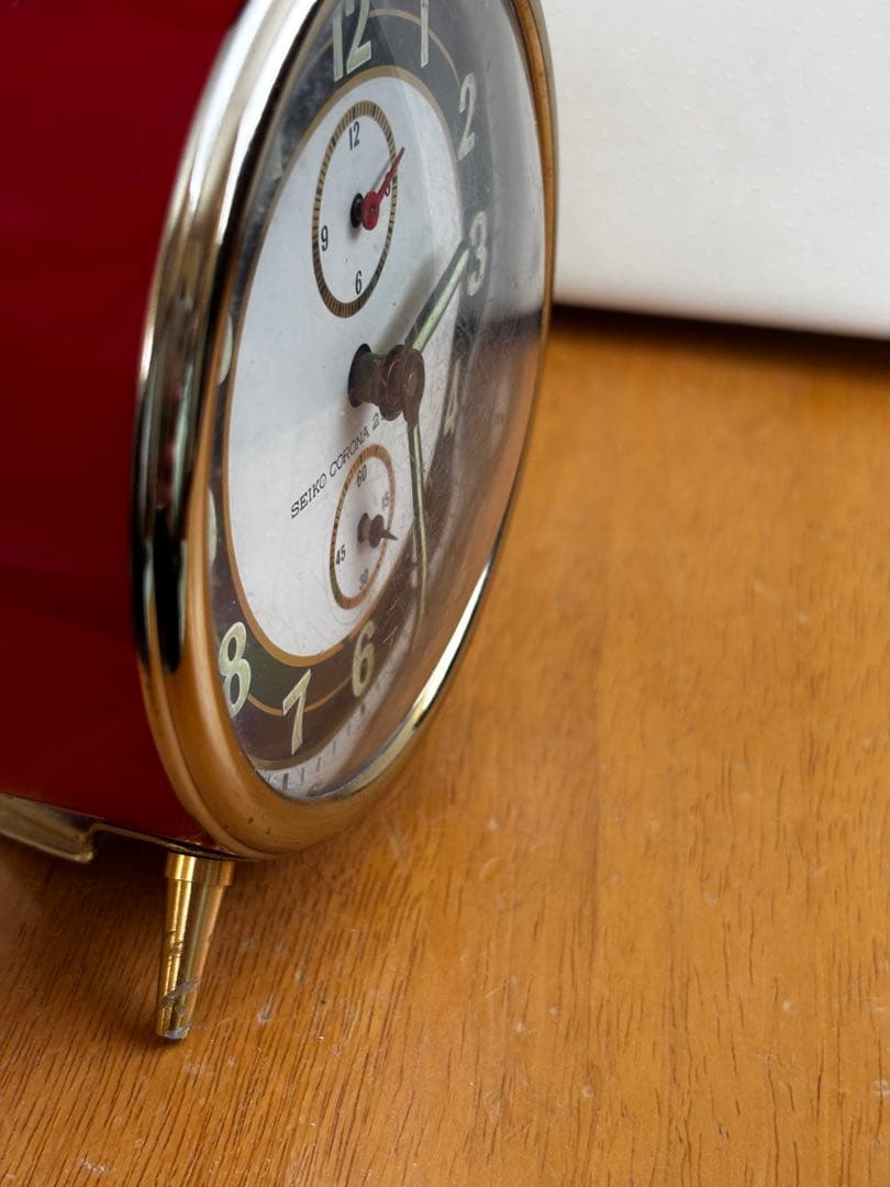 SEIKO CORONA 2 JEWELS ゼンマイ 置き時計 レトロ