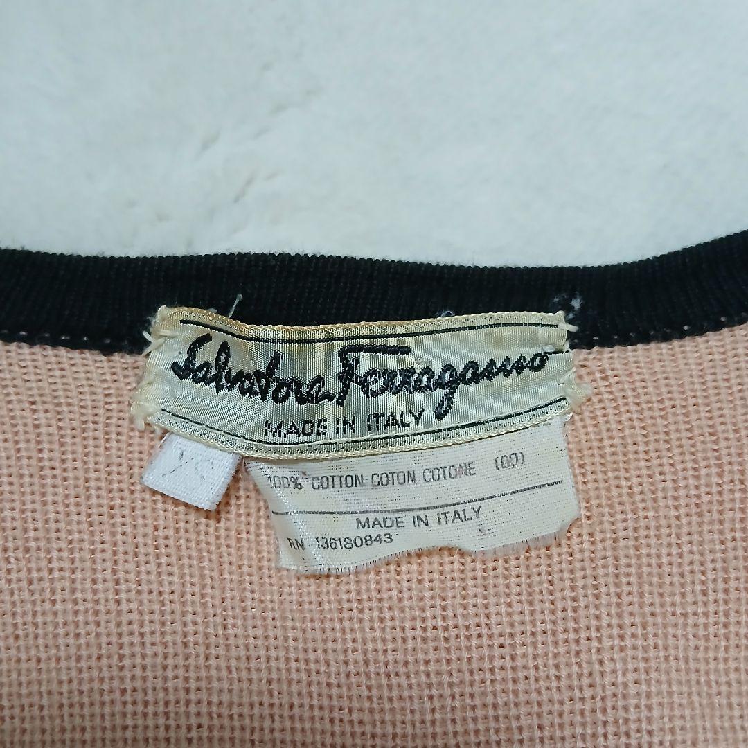 極希少 Ferragamo ヴィンテージ アンサンブルVネックカーディガン 金釦
