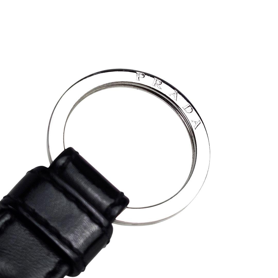 美品 プラダ PRADA キーリング バッグチャーム キーホルダー ブラック