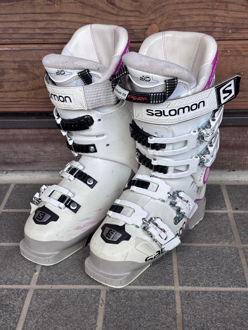 Salomon 女性用スキー ブーツ ホワイト/ピンク