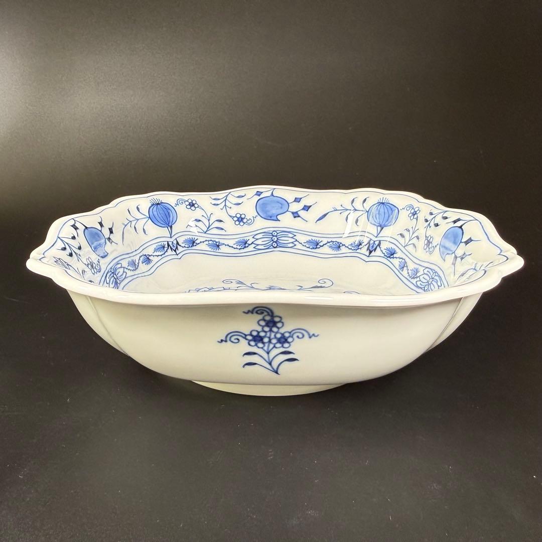 新品 マイセン ブルーオニオン スクエアボウル深皿(23cm)1枚、1級品