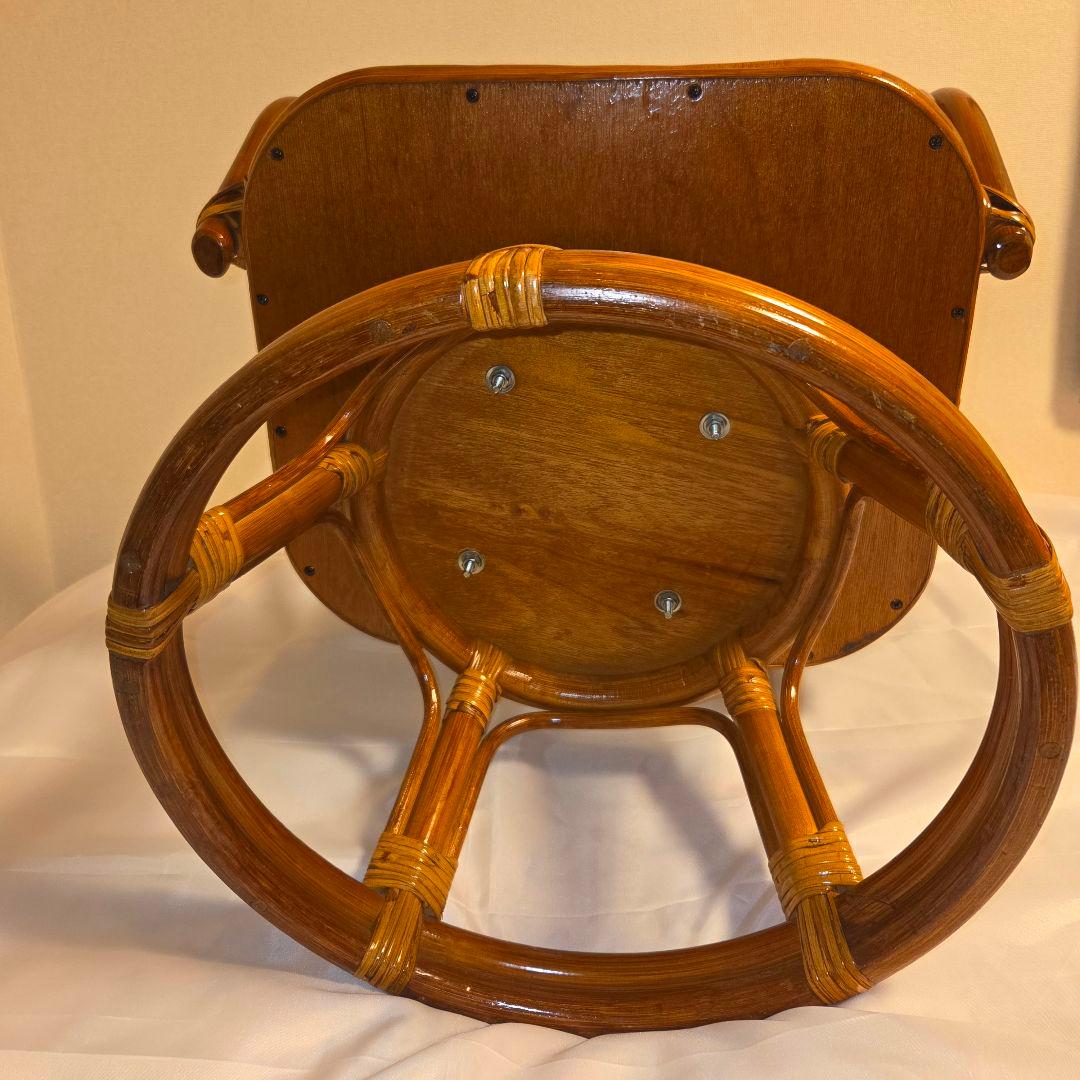 【専用ページ】籐 ラタン製 360度 回転座椅子 アームチェア レトロ