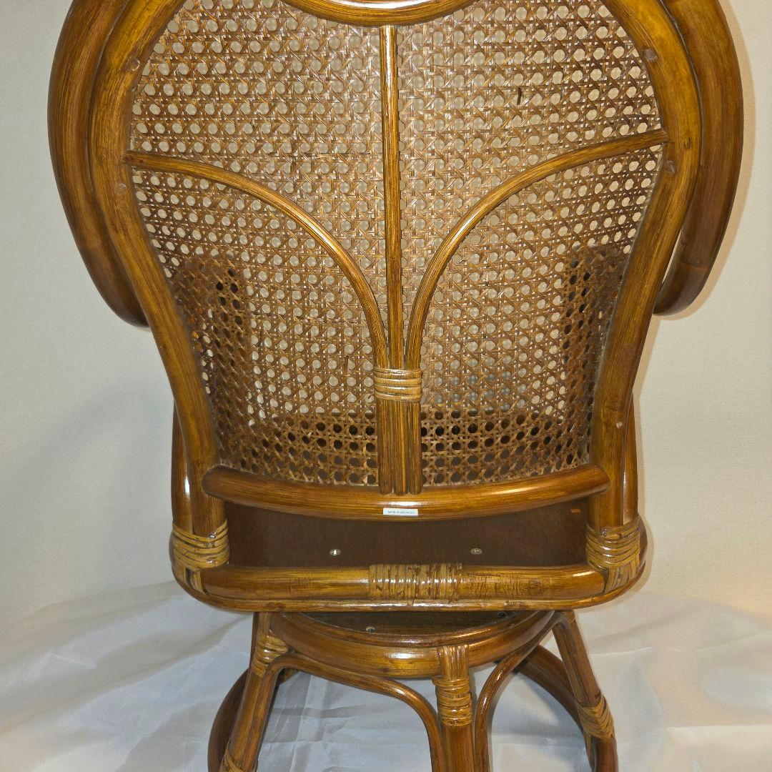 【専用ページ】籐 ラタン製 360度 回転座椅子 アームチェア レトロ