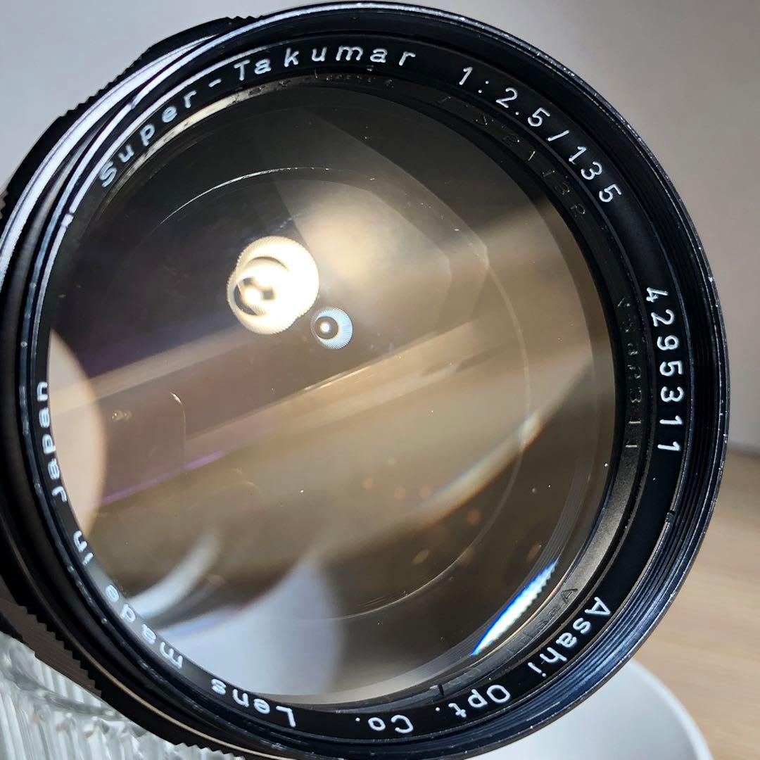 純正キャップ付　SUPER TAKUMAR 135mm f2.5 M42マウント