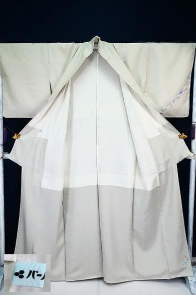 ★専用★ 未使用品 付け下げ 紬 ライトグレー 唐草花 袷 身丈159cm