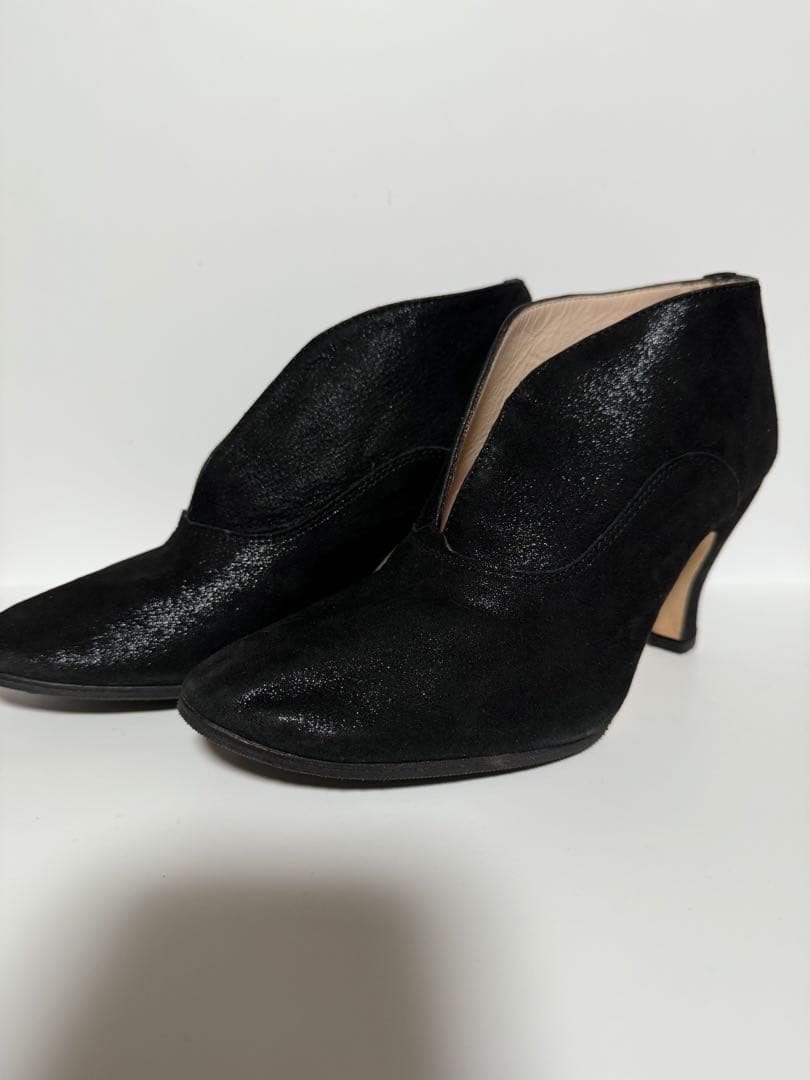 【美品】Repettoブーティ TARA タラスエード◆ブラックラメVカット36