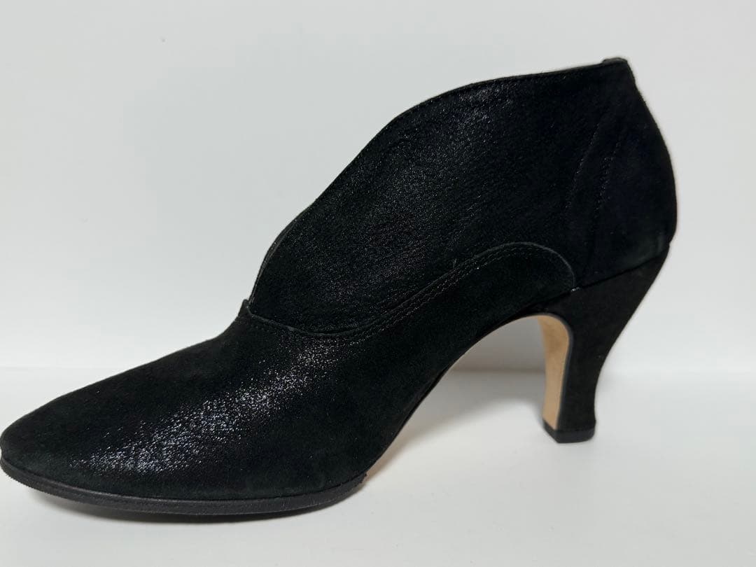 【美品】Repettoブーティ TARA タラスエード◆ブラックラメVカット36