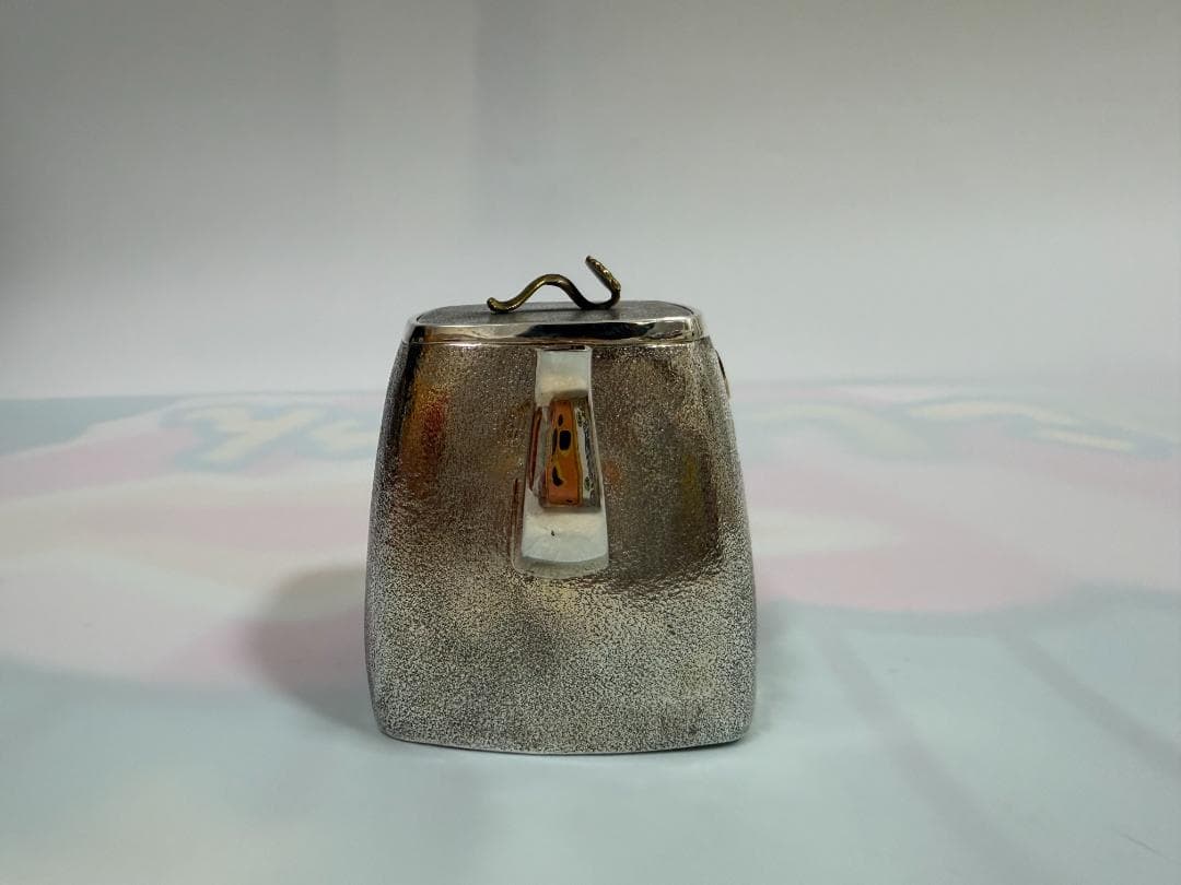 純銀製 蝶文様 急須 銀瓶 煎茶道具