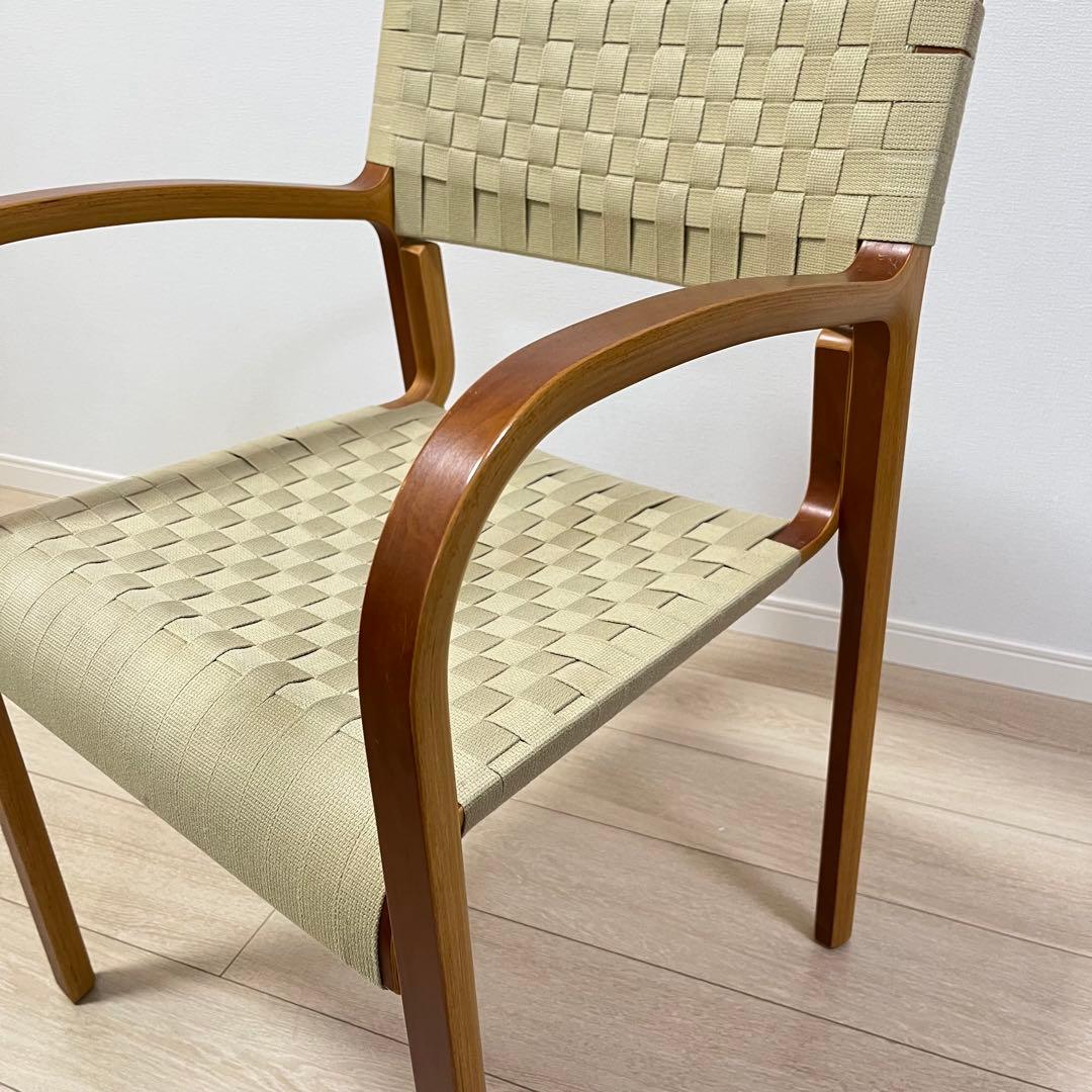 (つ72)WISE WISE アームチェア 編み座面 ナチュラル