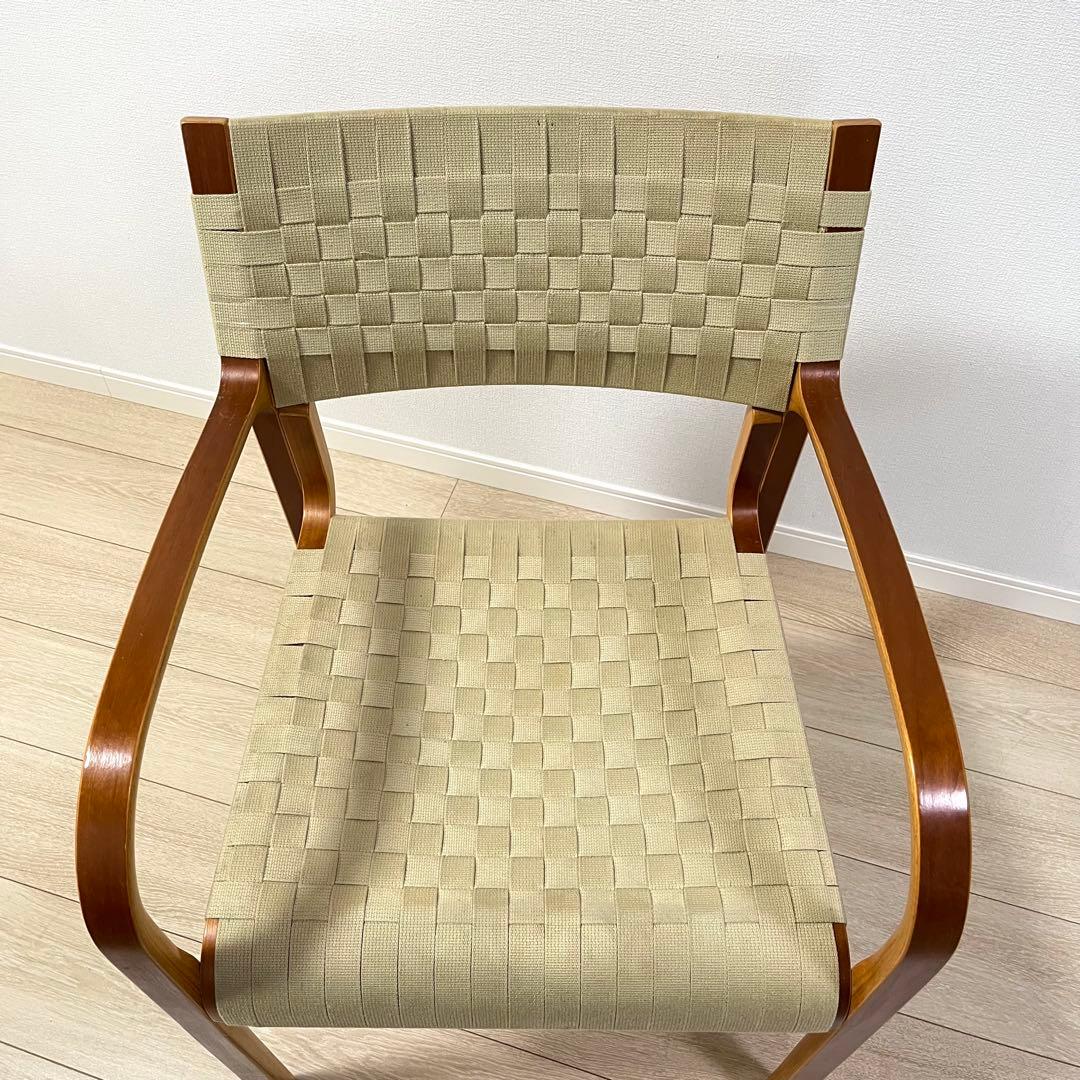 (つ72)WISE WISE アームチェア 編み座面 ナチュラル