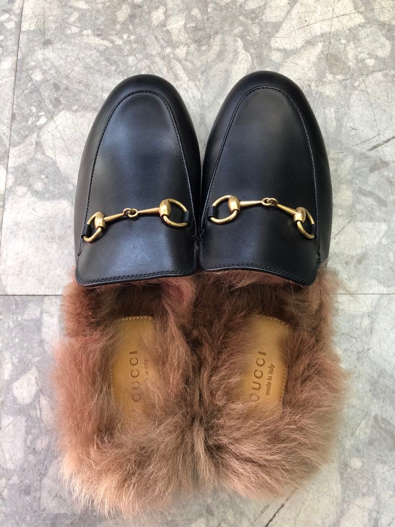新品未使用 GUCCI プリンスタウン ホースビット ファー シューズ サンダル