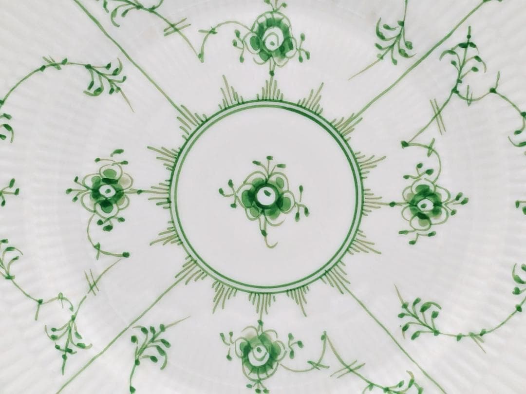 状態極良 ロイヤルコペンハーゲン グリーンフルーテッド ホテル仕様プレート 3客