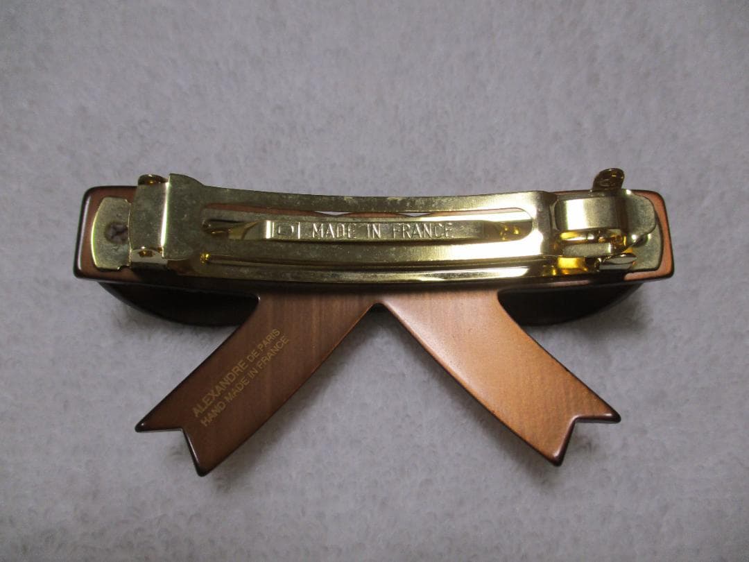 お値下げ不可　未使用自宅保管　アレクサンドルドゥパリ　リボンバレッタ　ブラウン