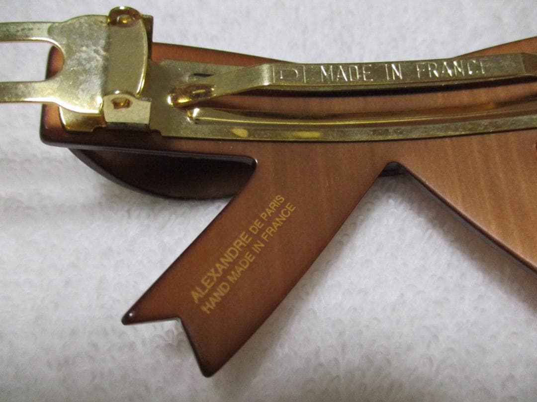 お値下げ不可　未使用自宅保管　アレクサンドルドゥパリ　リボンバレッタ　ブラウン