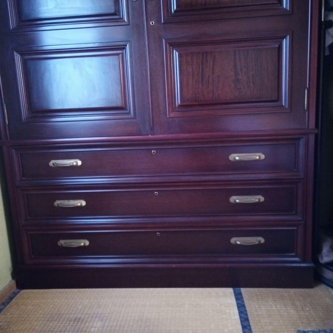 着物箪笥 和箪笥 表面材天然杢単板カリン 2段分離