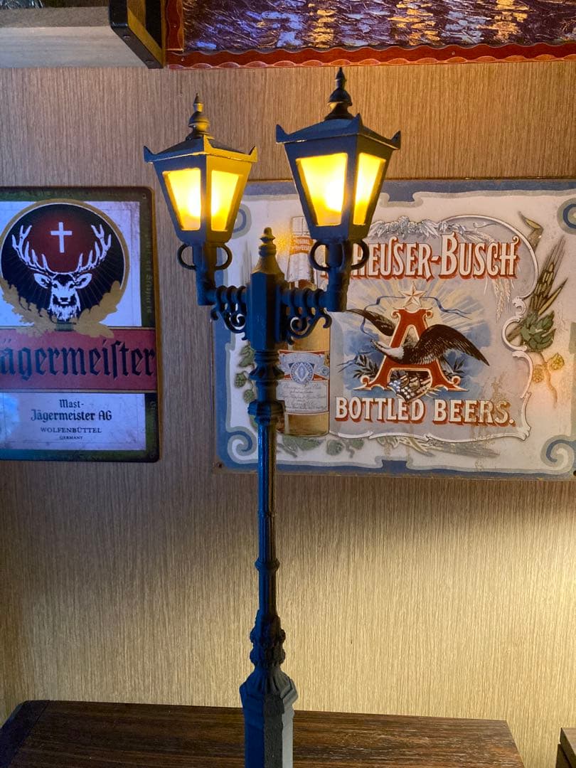 ガス灯 アンティーク ランプ 西洋 街灯 昭和レトロ 置物 オブジェ 外灯 模型