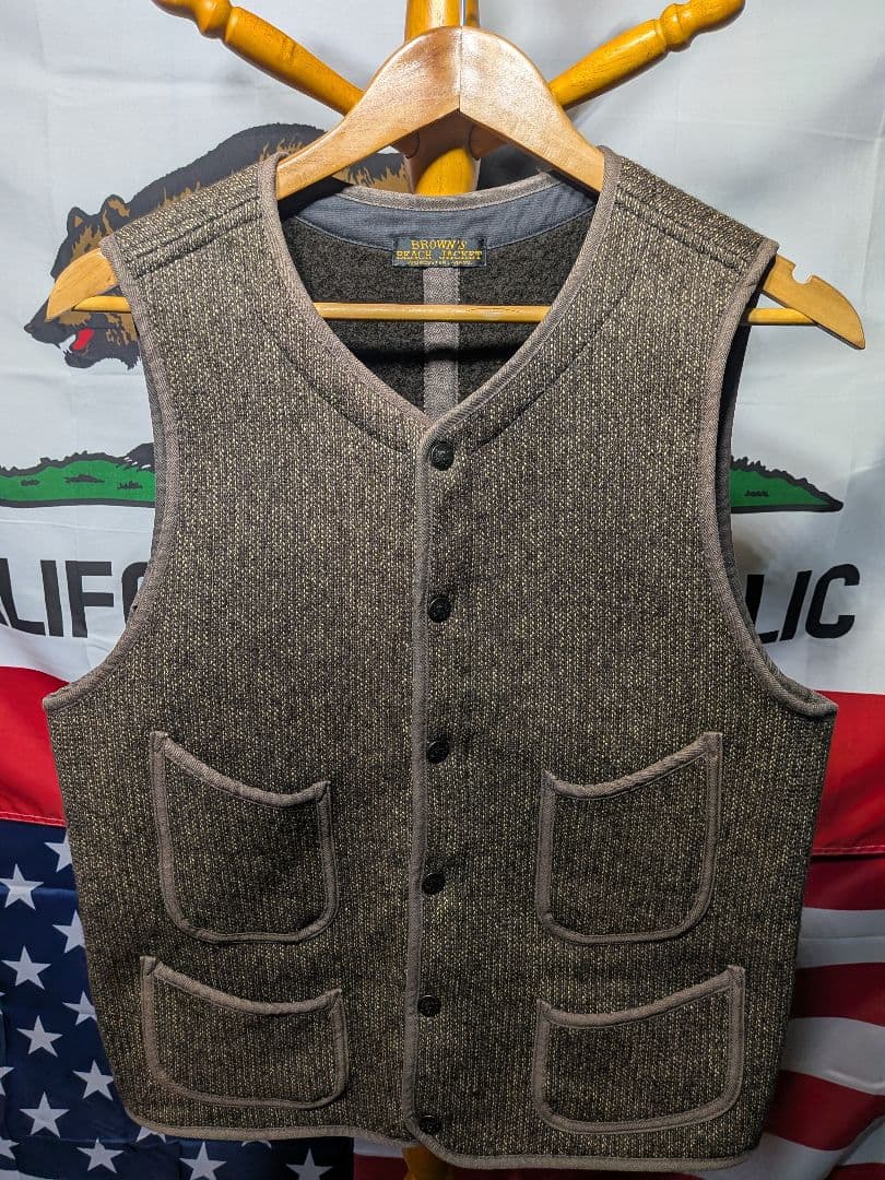 【ボタン難有り】フルカウント ブラウンズ ビーチクロス ベスト 40