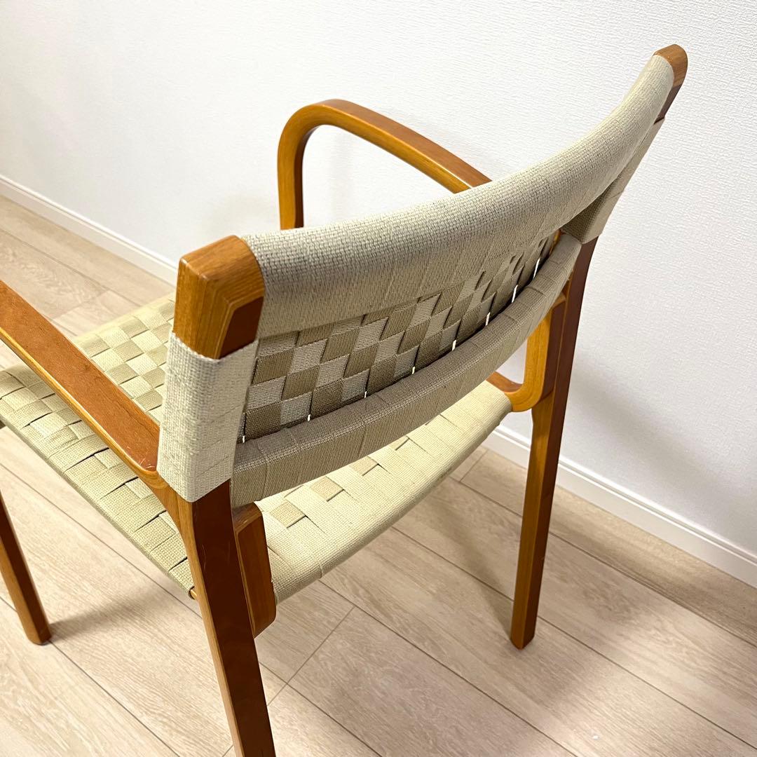 (つ71)WISE WISE アームチェア 編み座面 ナチュラル