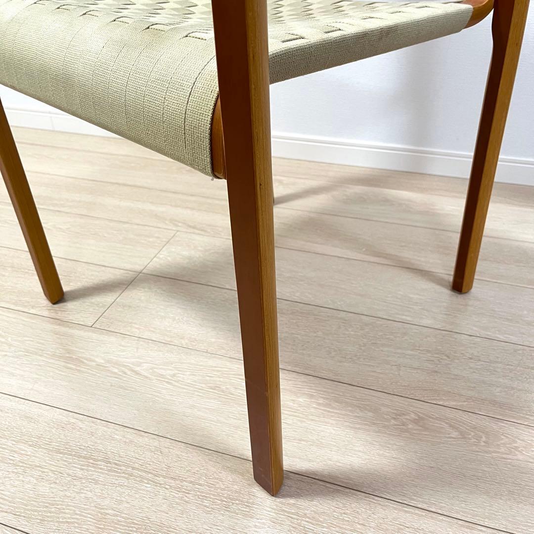 (つ71)WISE WISE アームチェア 編み座面 ナチュラル