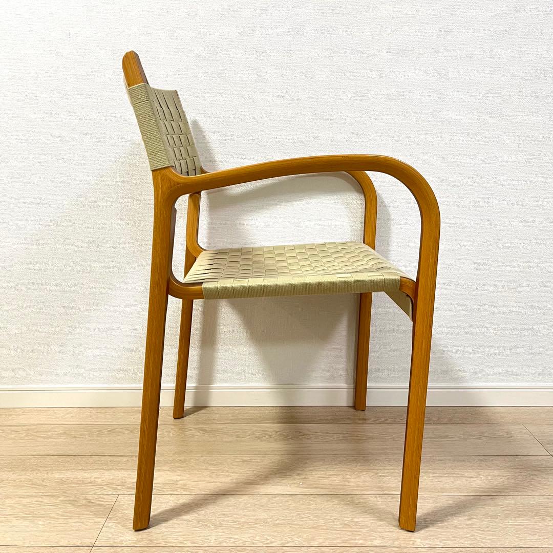 (つ71)WISE WISE アームチェア 編み座面 ナチュラル