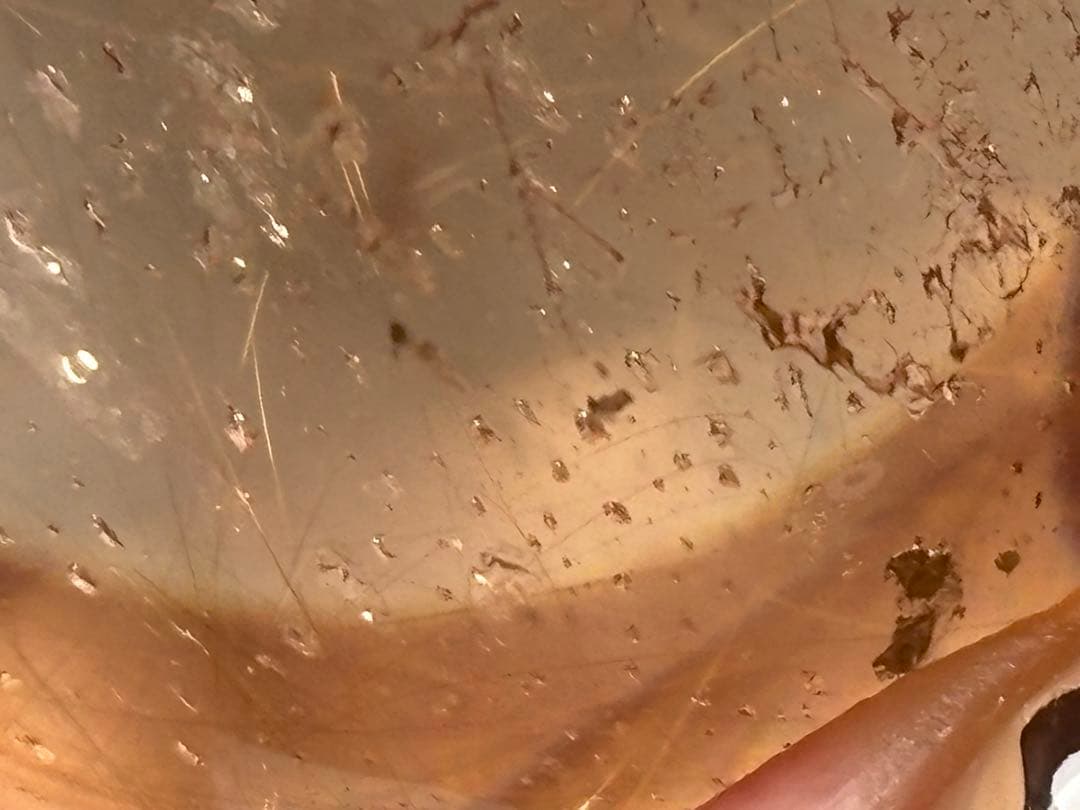 《水跡空洞×白い内包物入り＊ゴールドルチル＆スモーキースフィア》