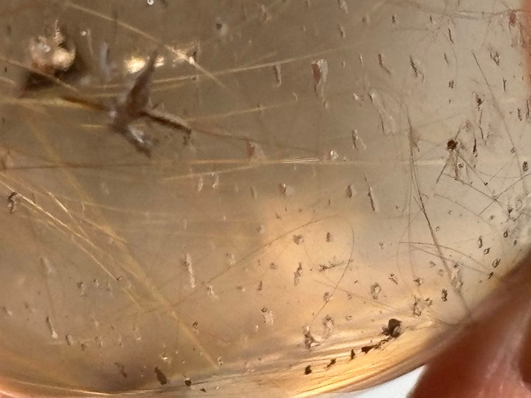 《水跡空洞×白い内包物入り＊ゴールドルチル＆スモーキースフィア》