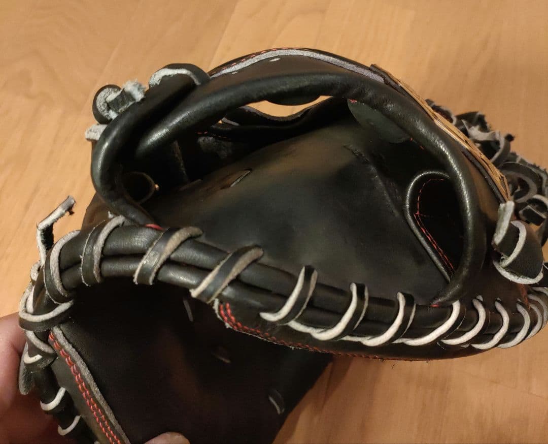 美品 ZETT 軟式 キャッチャーミット ネオステイタスVL 右投用 黒 ①