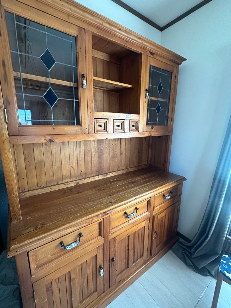 北欧風カップボード　ナチュラルウッド