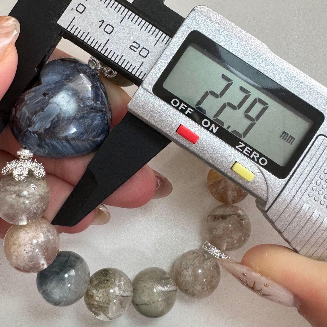 天然石　ハンドメイドブレス　ピーターサイト　ガーデン　デニム　⚠︎少し傷あり特価！