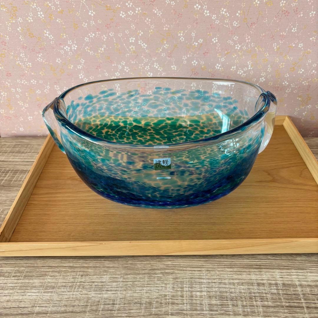 津軽びいどろ 水盤 「水陰」 F-79985 ❣️