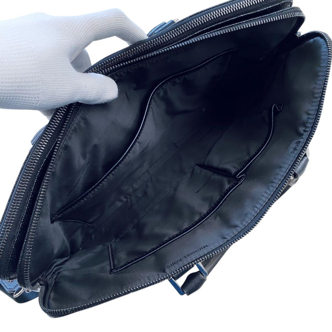 マイケルコース【美品】ペブルドレザー 2way ブリーフケース ショルダーバッグ