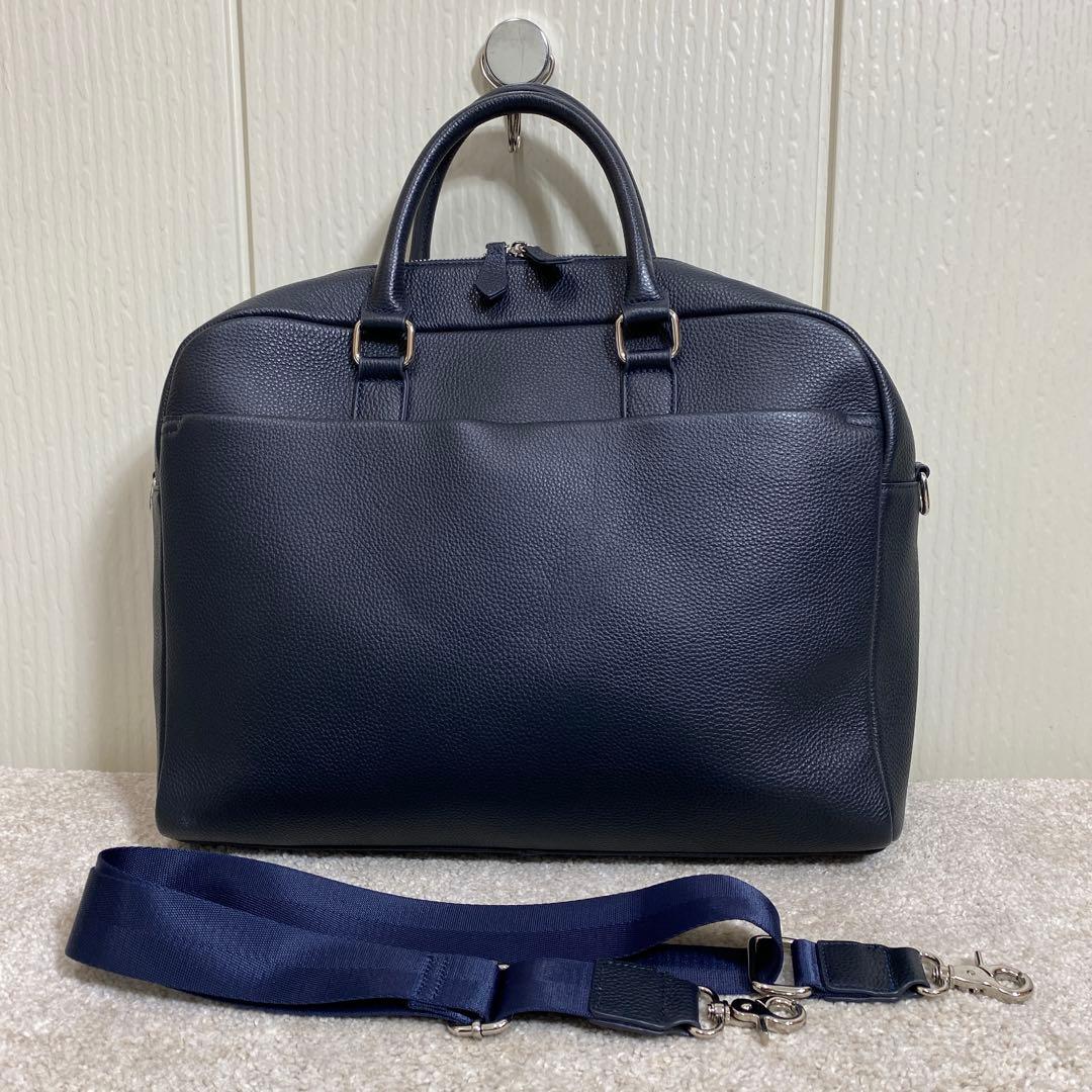 美品 MURA 本革 2WAY ブリーフケース ビジネスバッグ 大容量 シボ革