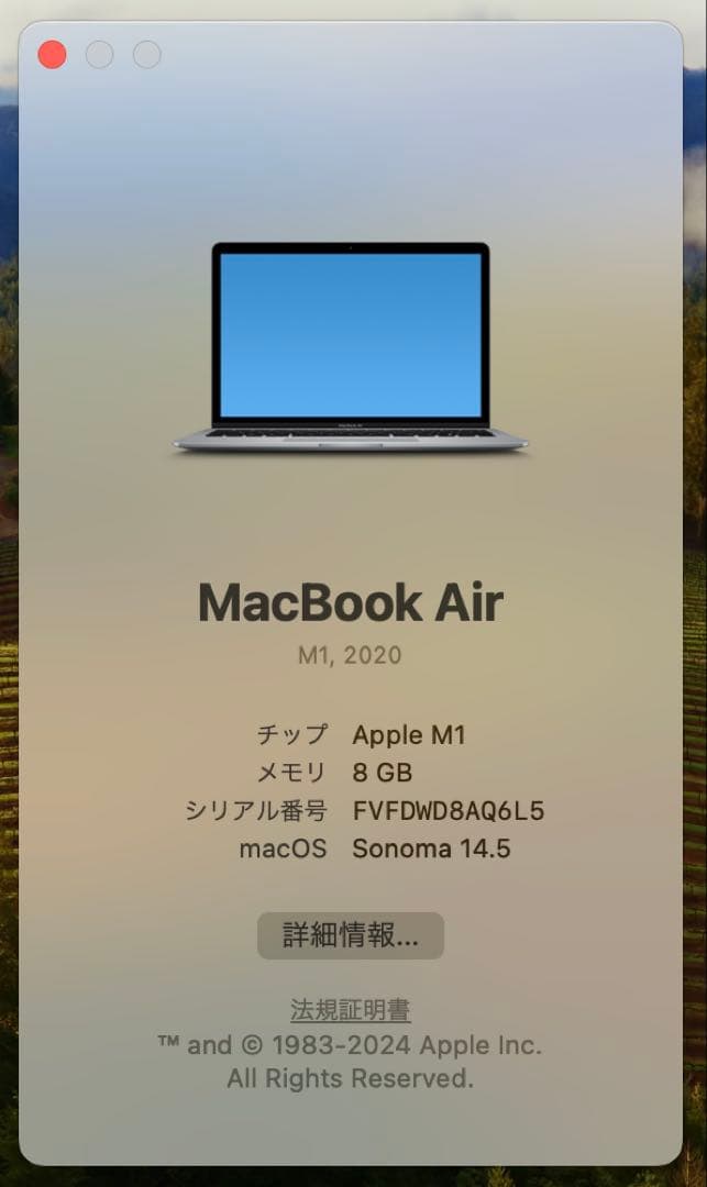 MacBook本体 Macbook Air M1 2020 8G/512GB SSD