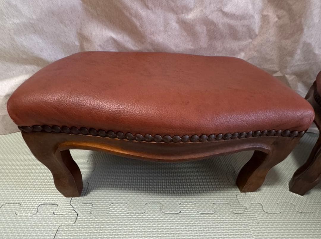 スツール 猫脚 オットマン 補助椅子　イタリア家具　アンティーク