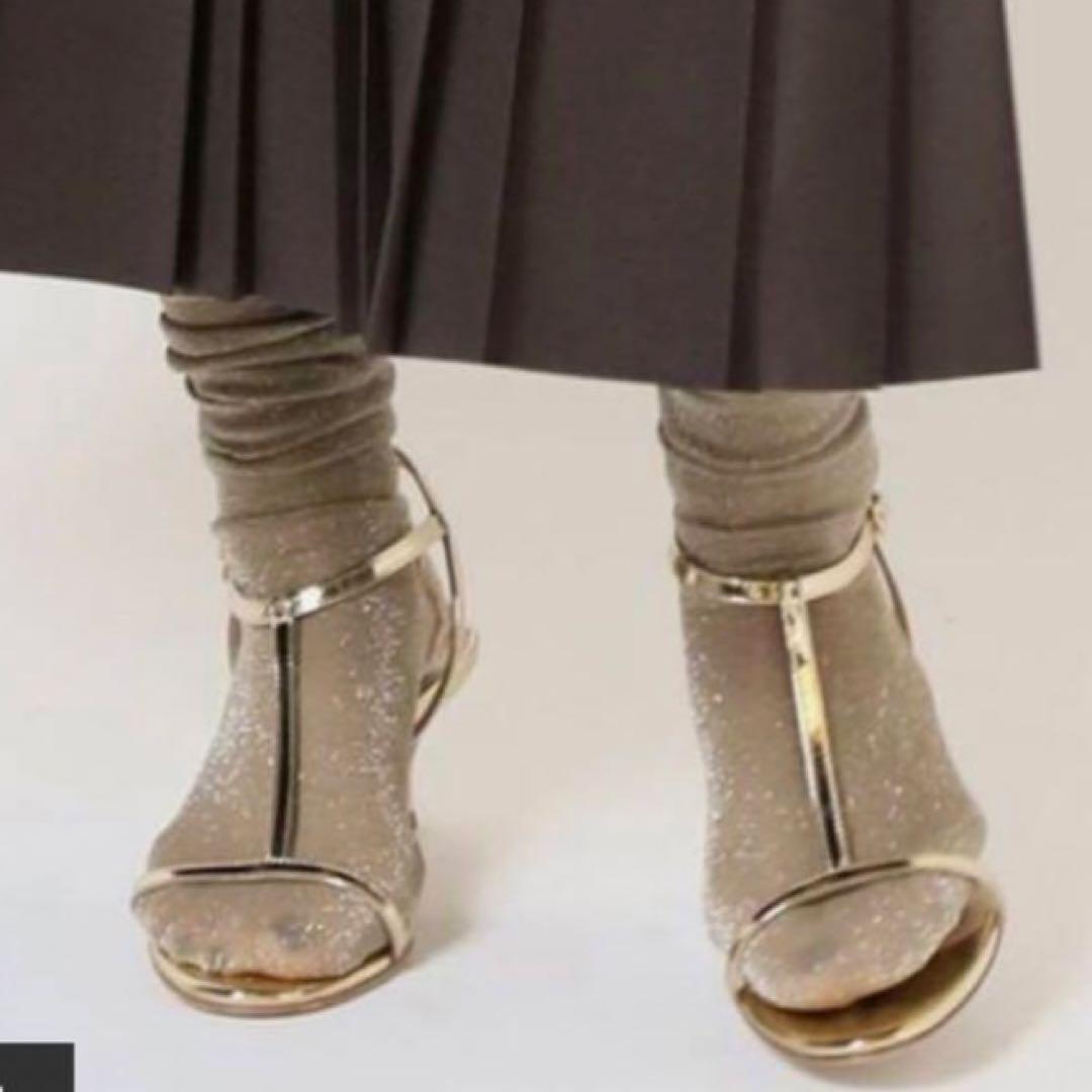 【美品】NEBLONIE.ネブローニ　ゴールド ストラップサンダル 36