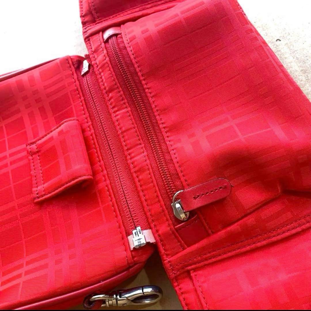 BURBERRY GOLF レッド チェック柄 ウエストポーチ ゴルフグッズ