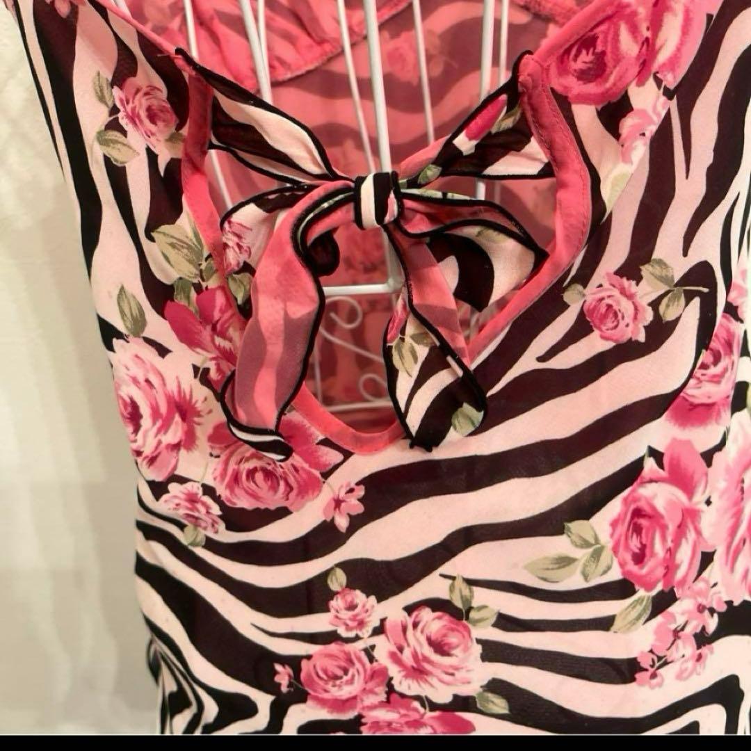 新品　MARS マーズ　ゼブラ薔薇柄　キャミソール　S〜M size