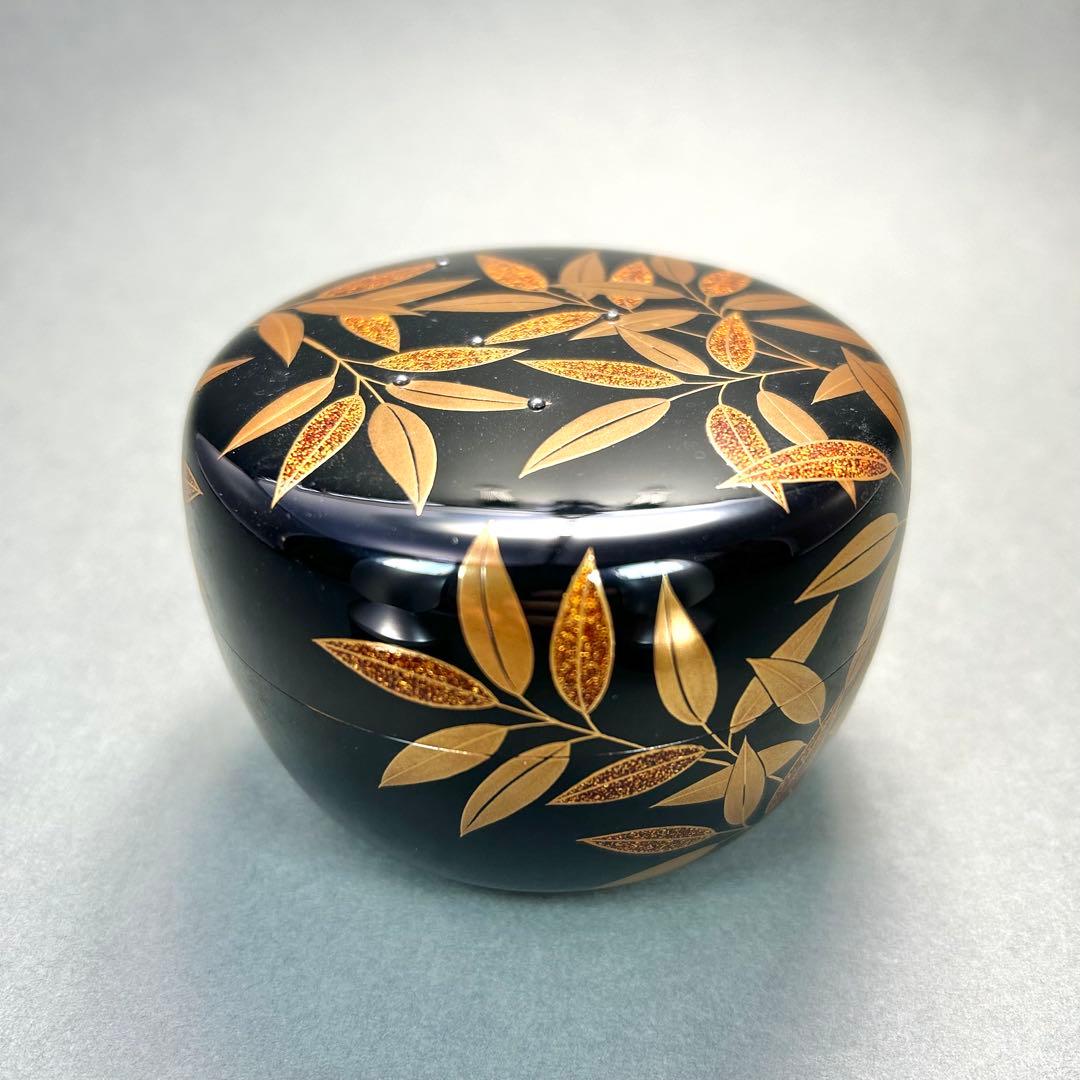 棗　『村田宗覚　笹蒔絵』　惺斎好写　平棗　お茶道具　茶道　共箱　工芸品