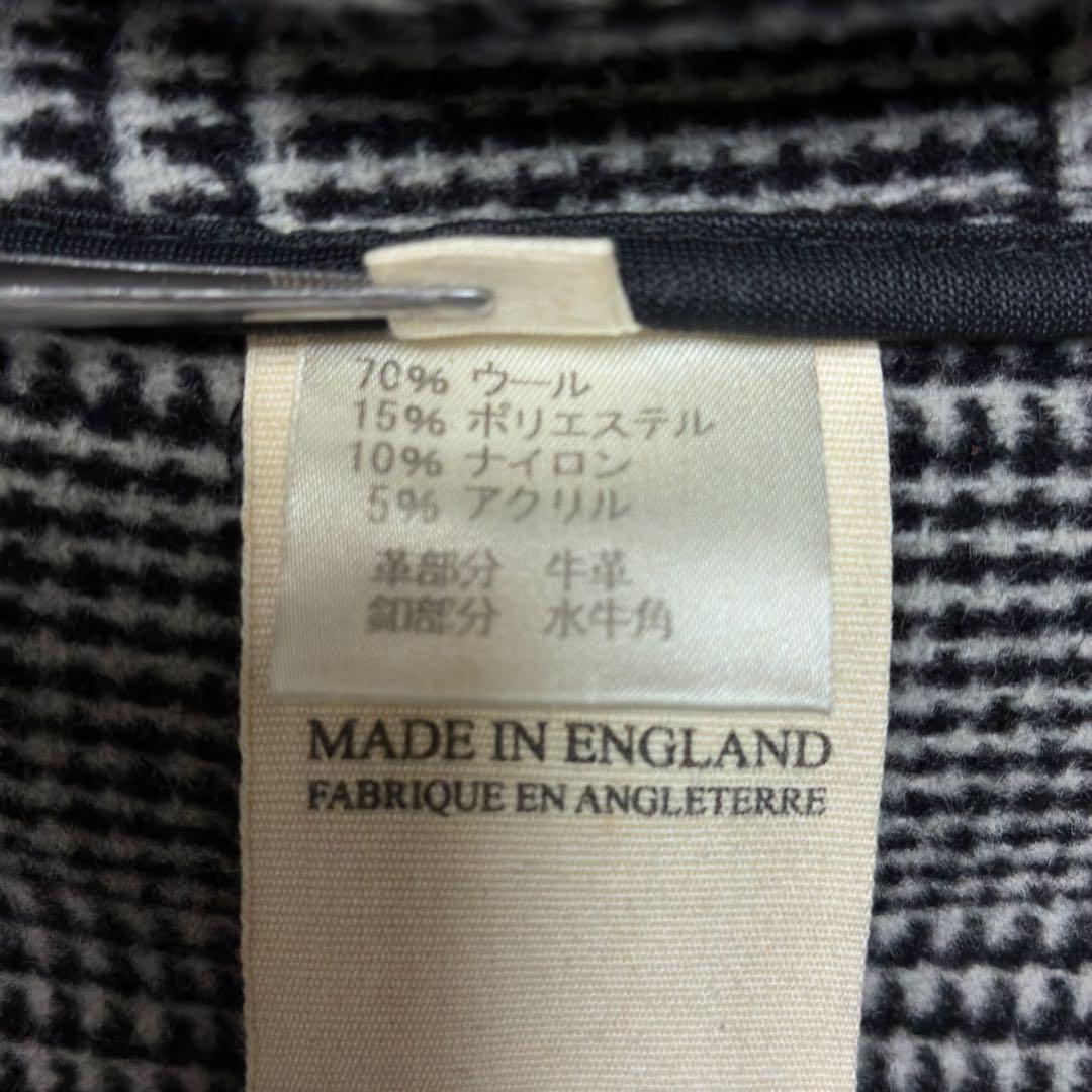 美品　ロンドントラディション　ビームス　ダッフルコート　グレンチェック　L　黒