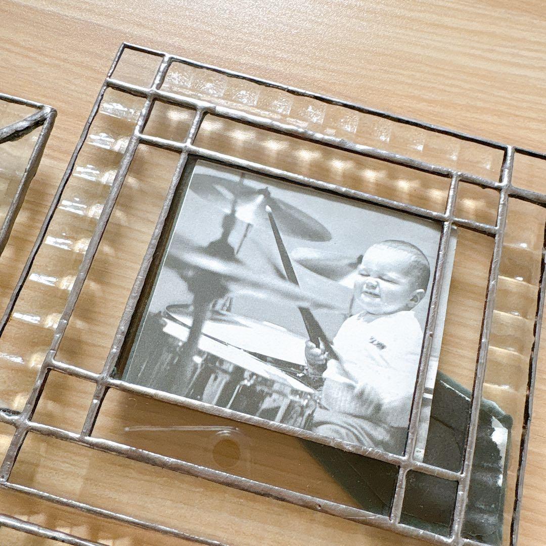 ステンドグラス フォトフレーム 写真立て 3つセット おしゃれ 海外風