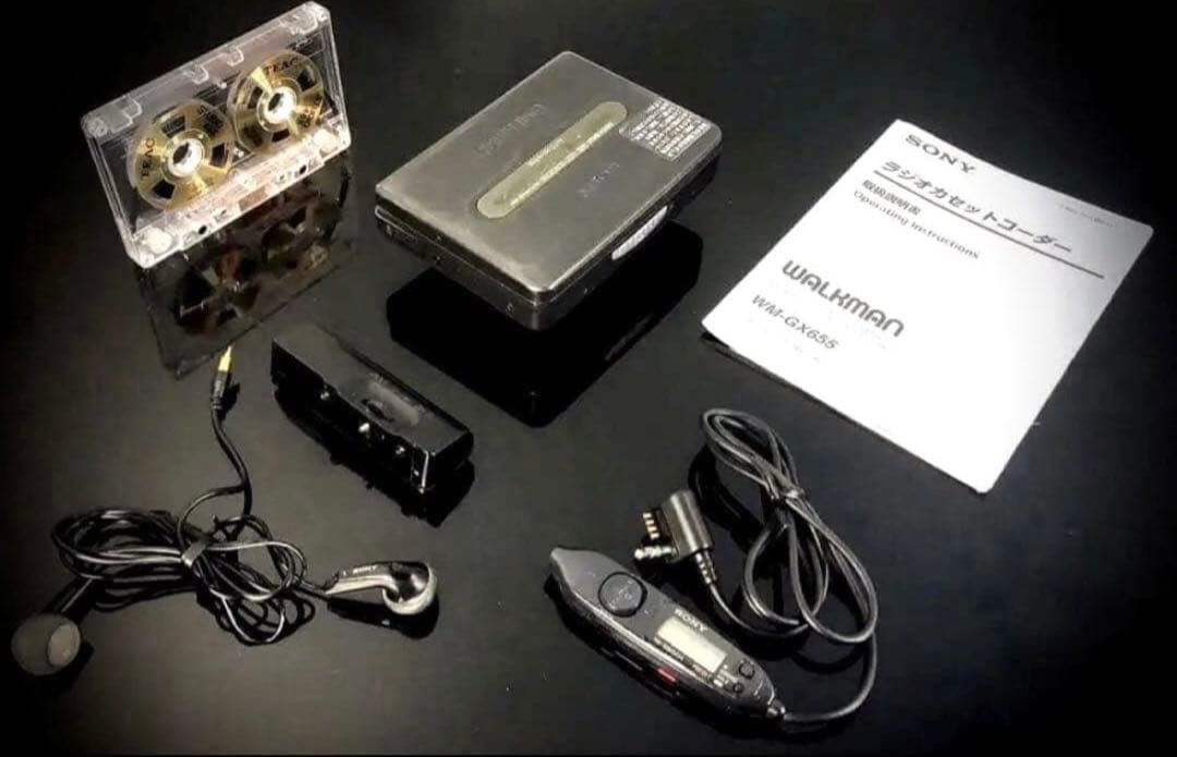 カセットウォークマン　Sony WM-GX655 黒色「整備済み、完動美品」