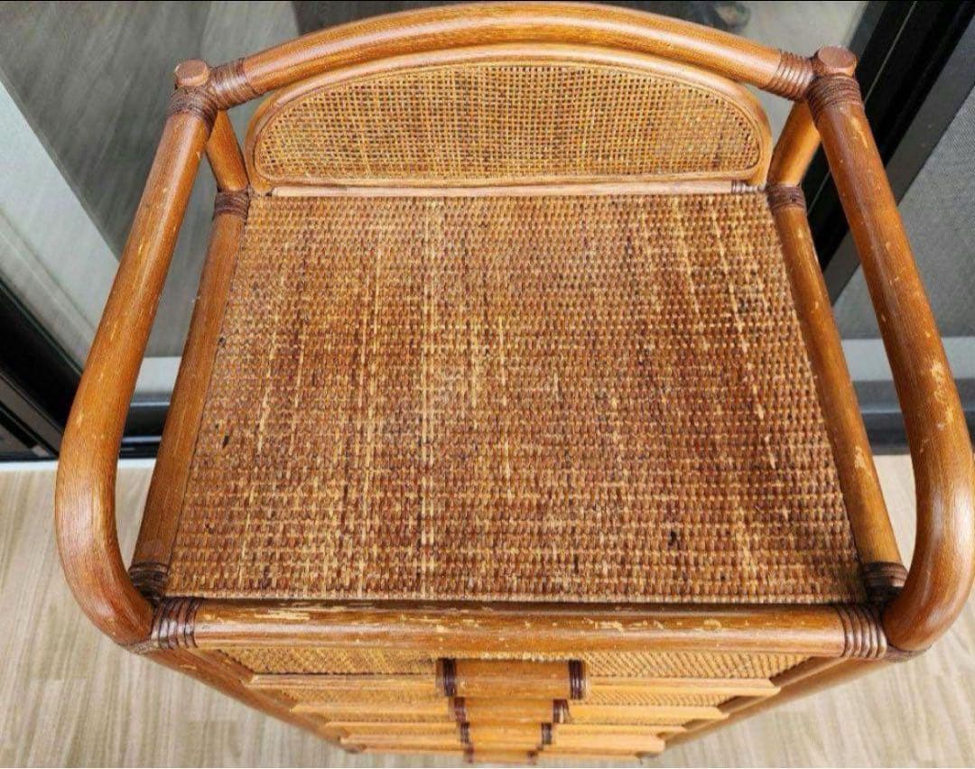 籐家具 ラタン チェスト 5段高さ108cm アジアンテイスト アンティーク