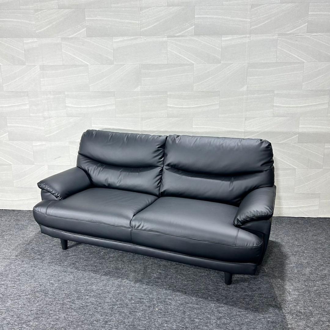 ニトリ 3人掛け ソファ 革張り キャッツ3 シンプル 家具 d5226