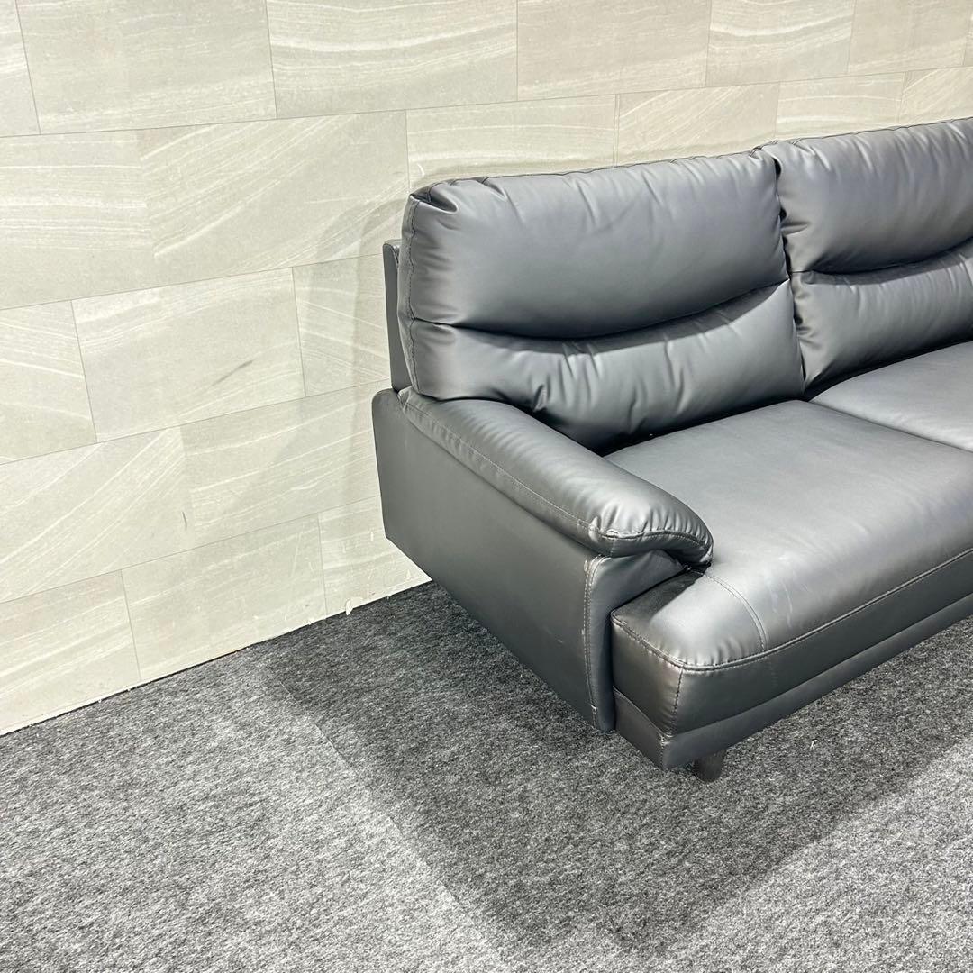 ニトリ 3人掛け ソファ 革張り キャッツ3 シンプル 家具 d5226