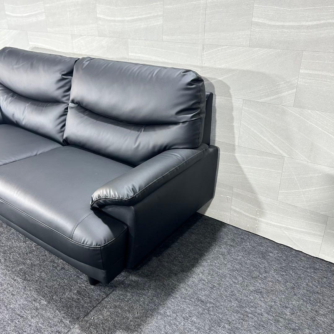 ニトリ 3人掛け ソファ 革張り キャッツ3 シンプル 家具 d5226