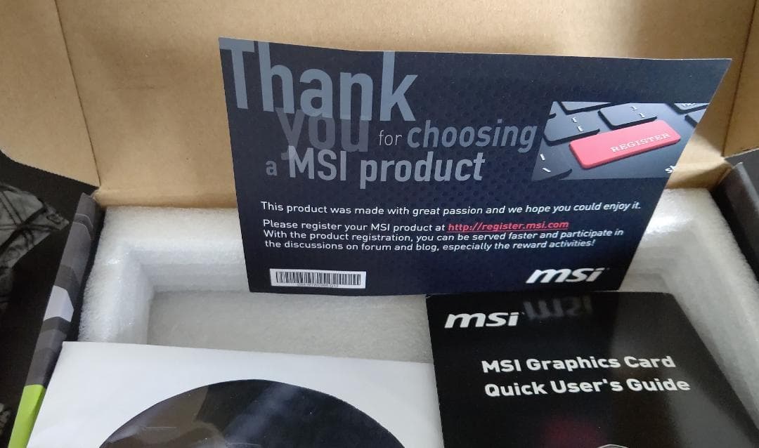 MSI GeForce GTX 1060 6G OC / 6GB 箱付属品有