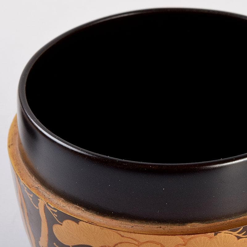 茶道具　蒔絵師　中村湖舟作　松蒔絵　棗　共箱　V　8815